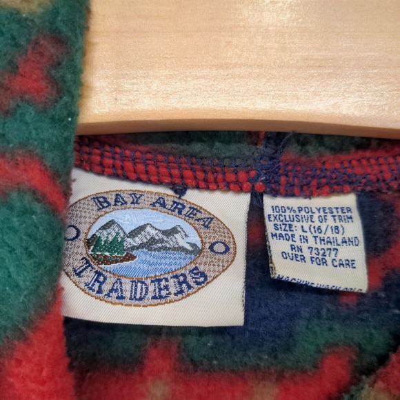 Bay Area Traders Women's Pullover Fleece Sweater Multi L 16-18 Fair Isle Nordic - Picture 8 of 11